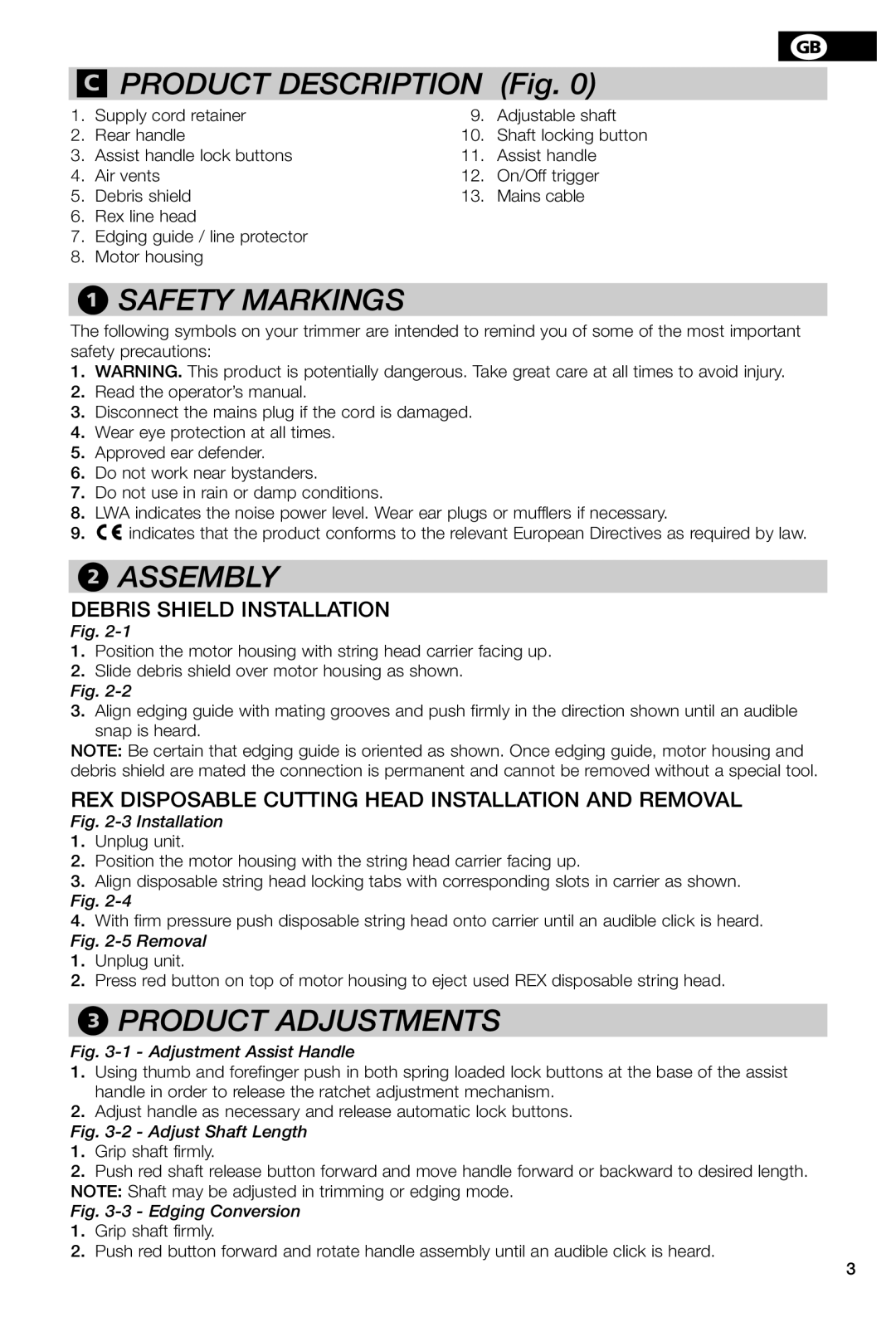 McCulloch REX 500, REX 700, REX 450 manual Debris Shield Installation, REX Disposable Cutting Head Installation and Removal 