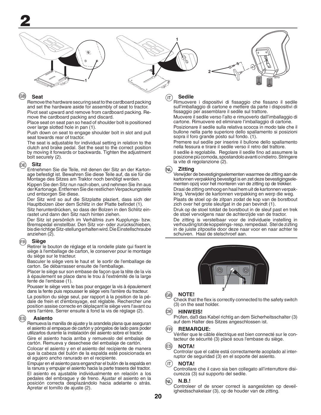 McCulloch UN145H92RBK, M13592HRB, LZ145H92RBK, M1359HRB, RE145H92RBK instruction manual Hinweis, Remarque, Nota 