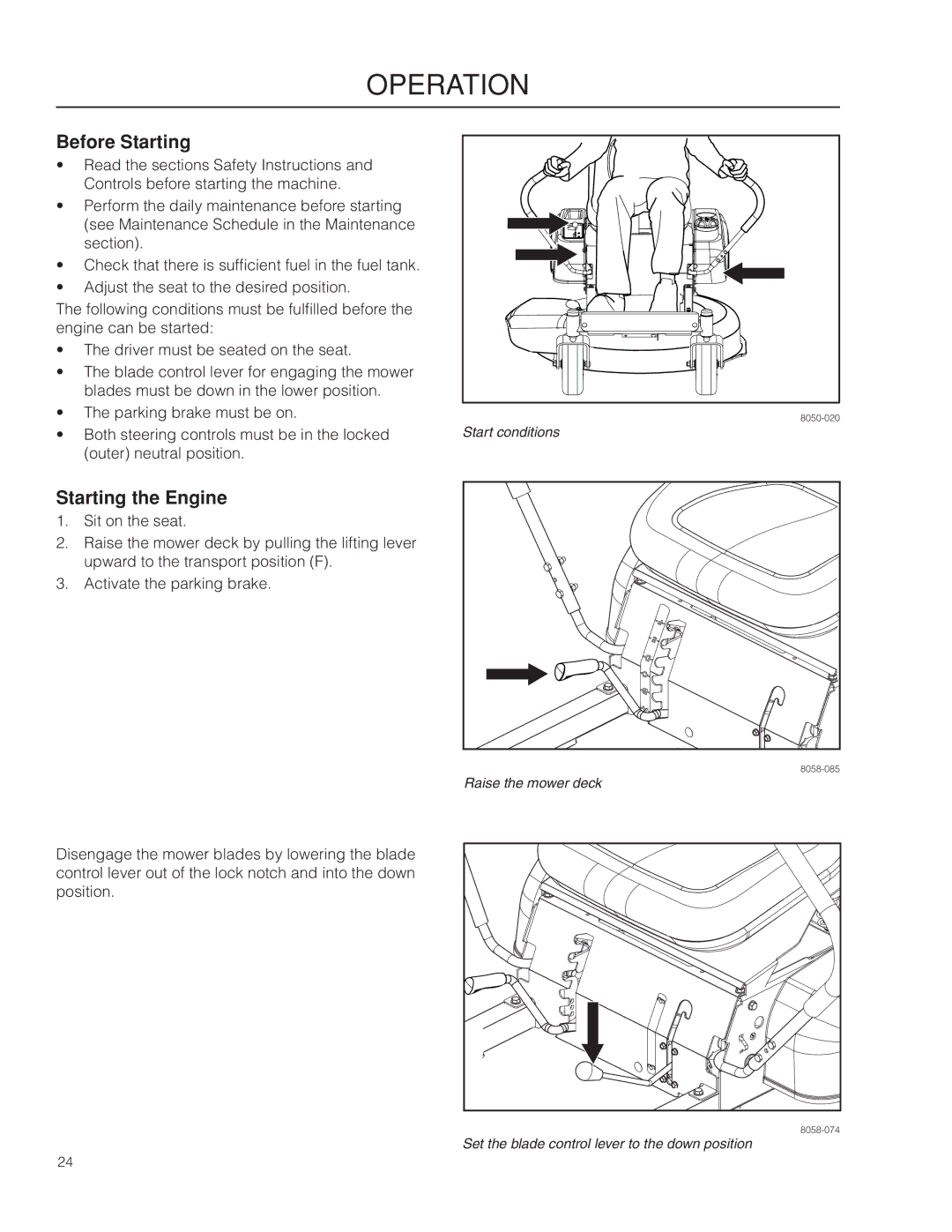 McCulloch ZM3816 BF, 966582001 manual Before Starting, Starting the Engine 