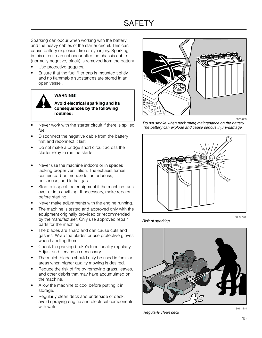 McCulloch 966564101, ZM4619 manual Risk of sparking 