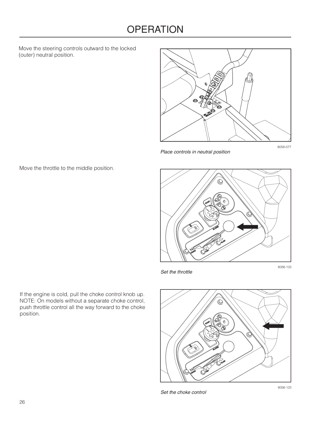 McCulloch ZM4619, 966564101 manual Place controls in neutral position 