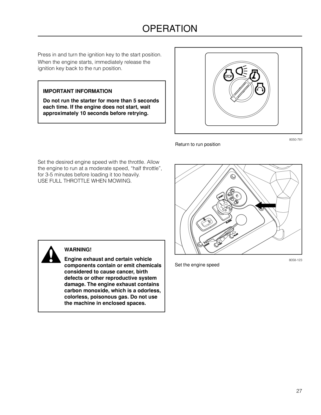 McCulloch 966564101, ZM4619 manual USE Full Throttle When Mowing 