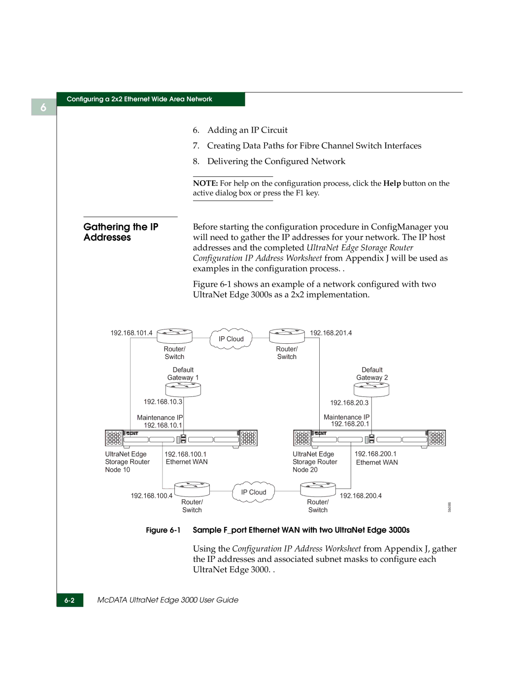 McDATA manual 1Sample Fport Ethernet WAN with two UltraNet Edge 3000s 