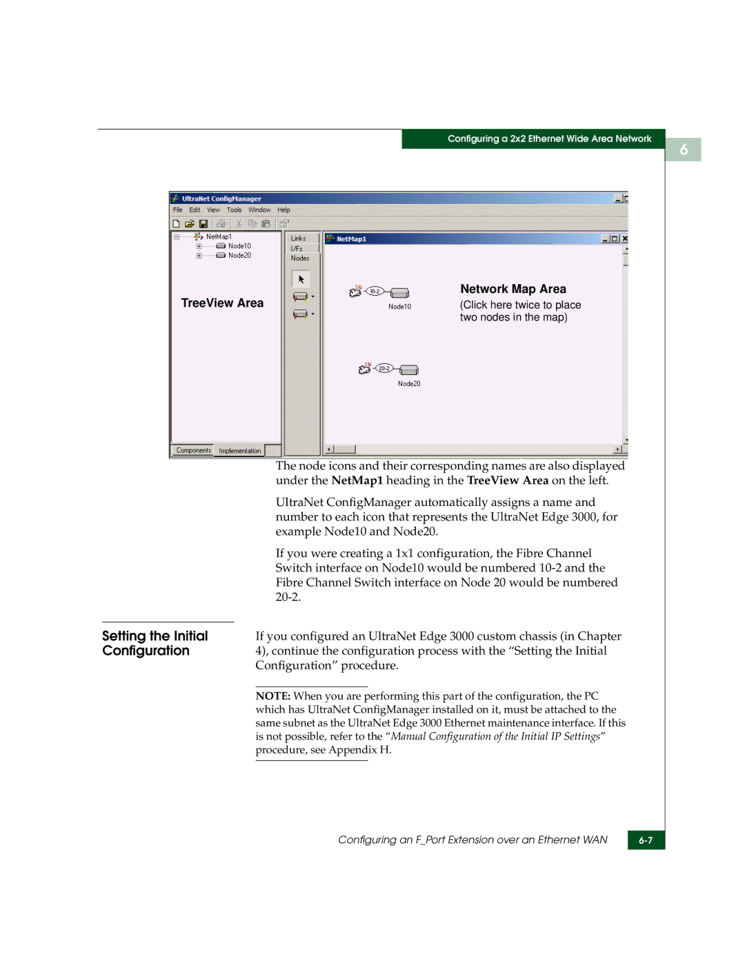 McDATA 3000 manual Node icons and their corresponding names are also displayed, Example Node10 and Node20, 20-2 