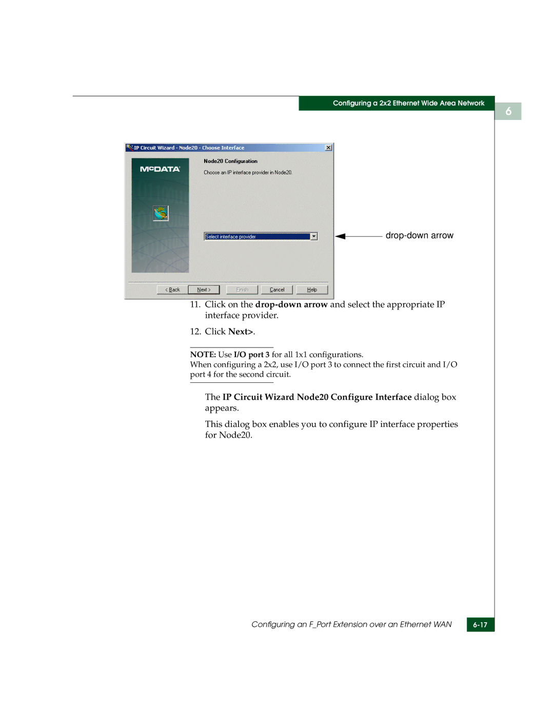 McDATA 3000 manual Drop-down arrow 