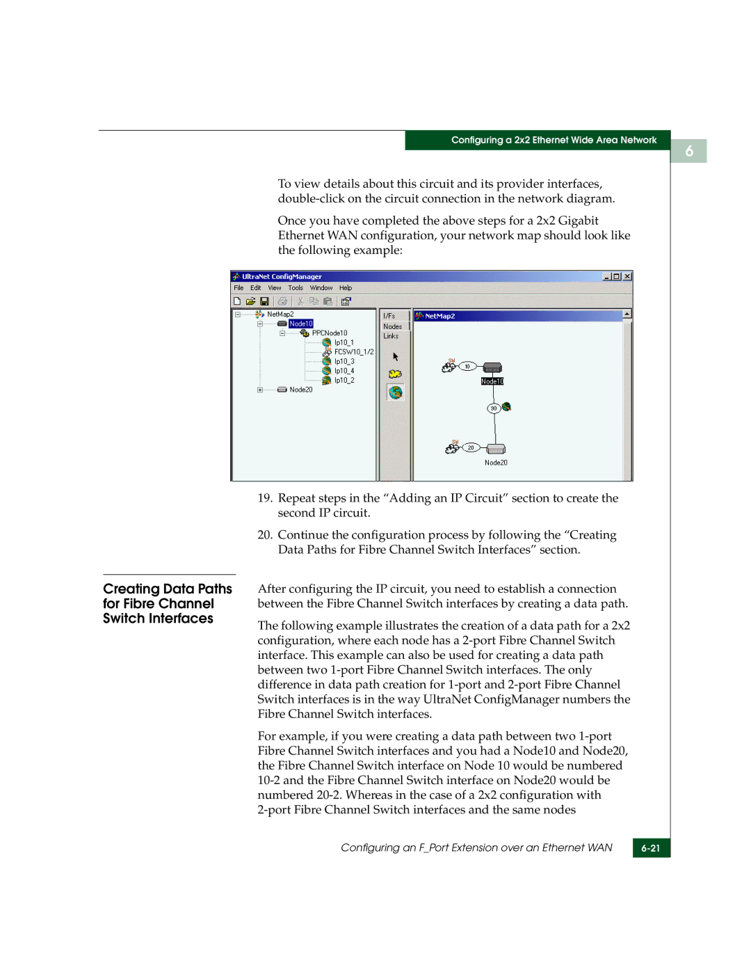 McDATA 3000 manual Creating Data Paths for Fibre Channel Switch Interfaces 