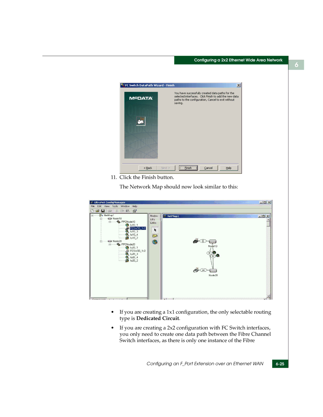 McDATA 3000 manual Configuring an FPort Extension over an Ethernet WAN 