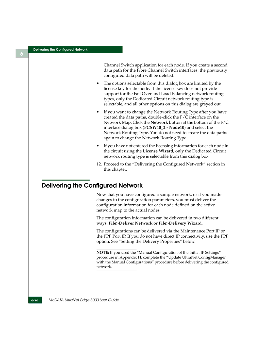 McDATA 3000 manual Delivering the Configured Network 