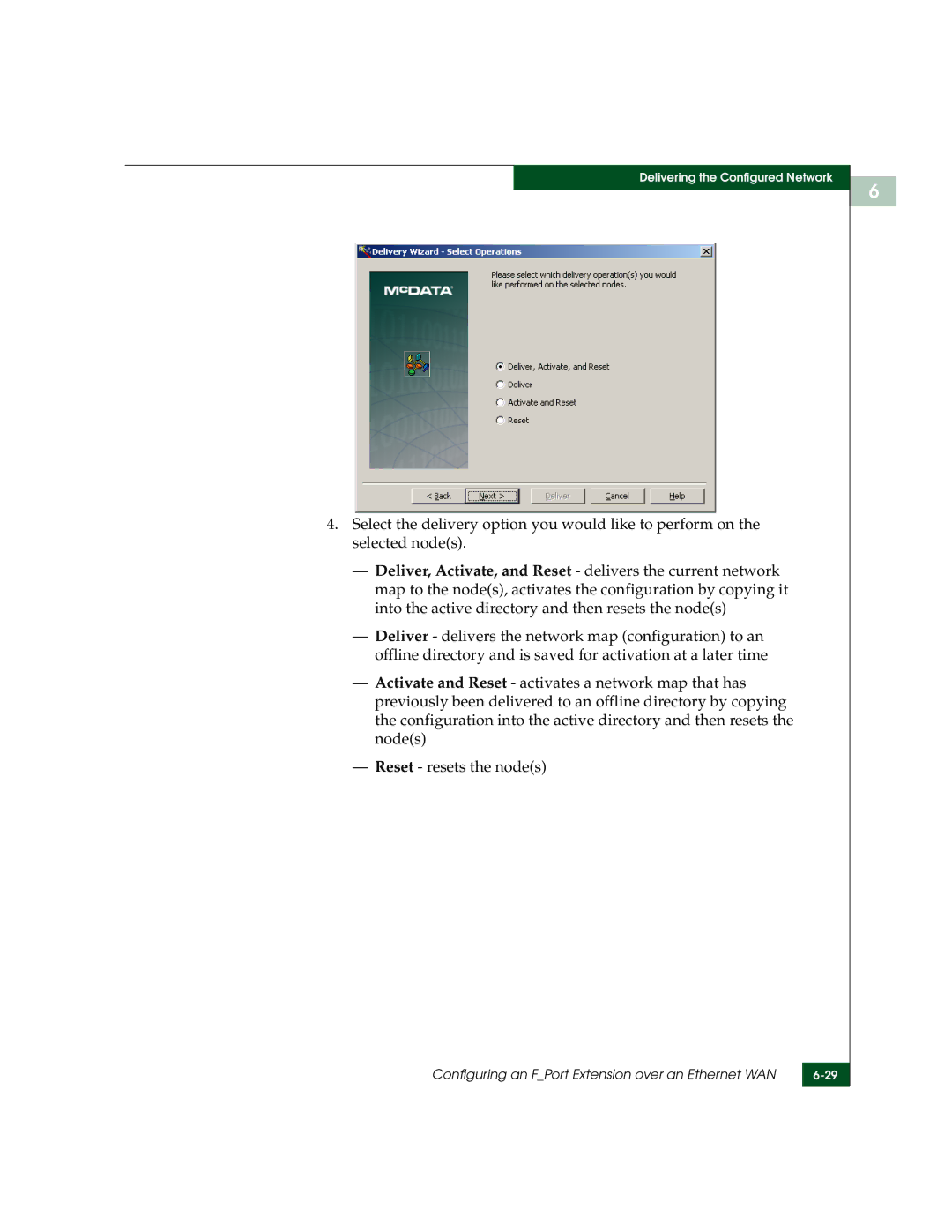 McDATA 3000 manual Configuring an FPort Extension over an Ethernet WAN 