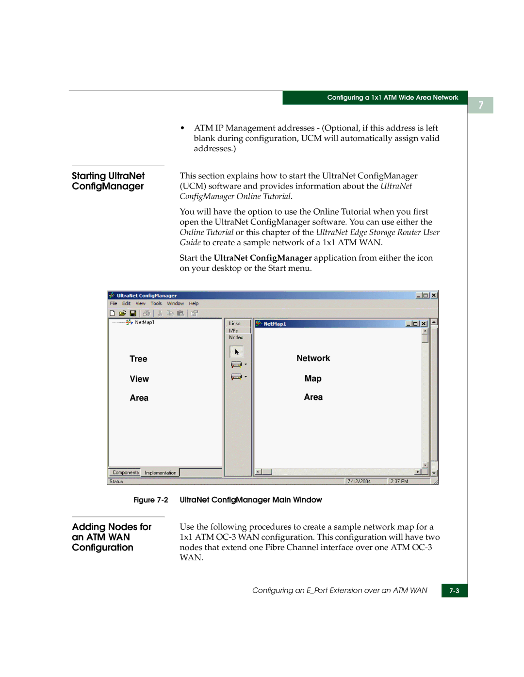 McDATA 3000 manual Starting UltraNet ConfigManager, An ATM WAN 