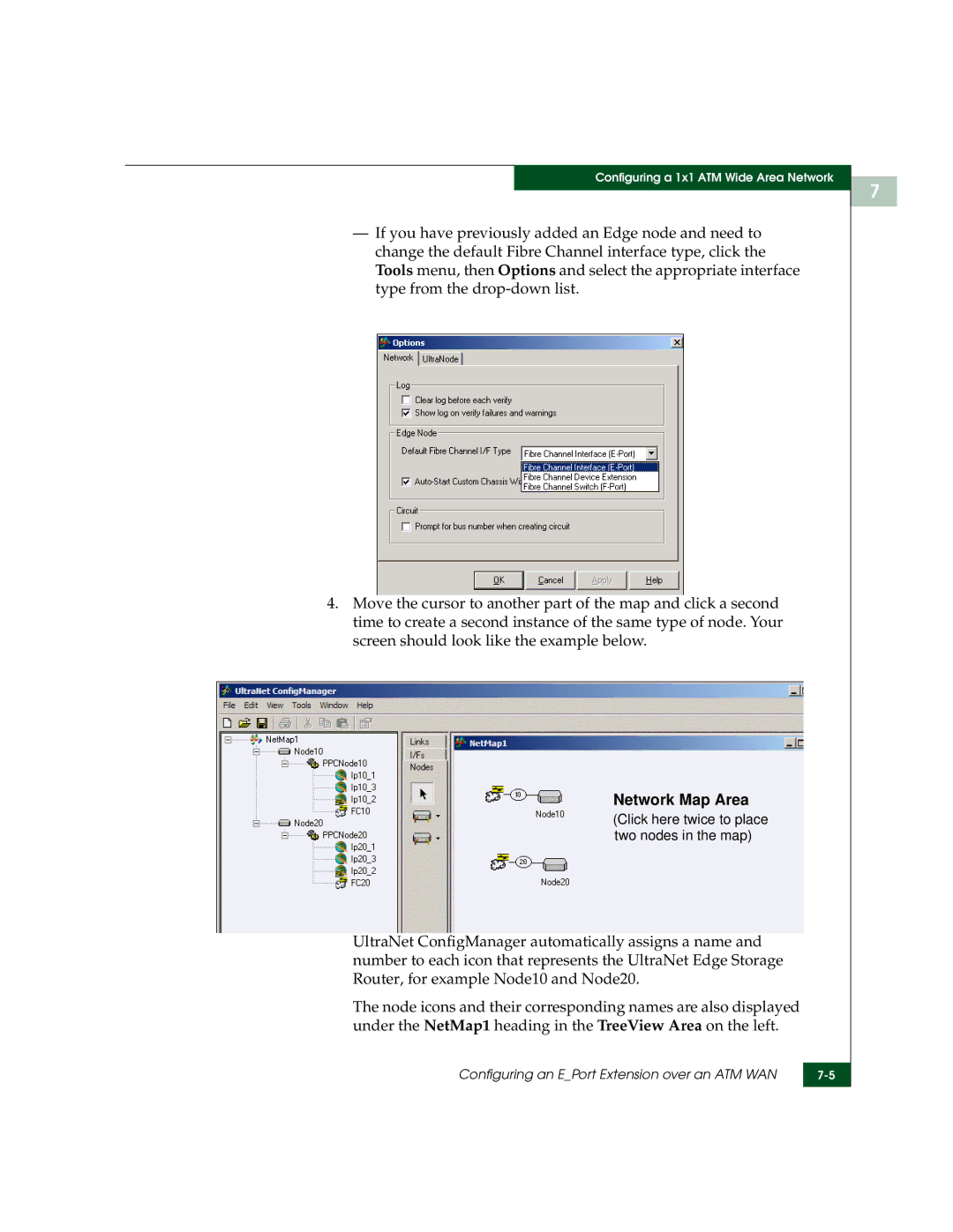 McDATA 3000 manual Configuring an EPort Extension over an ATM WAN 