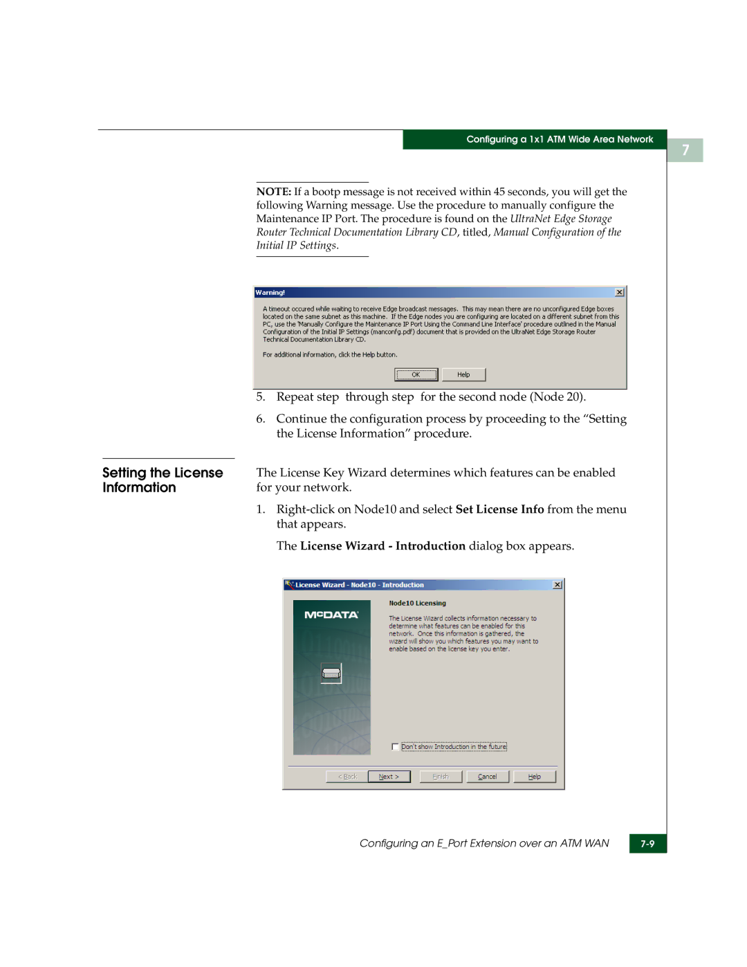 McDATA 3000 manual Setting the License 