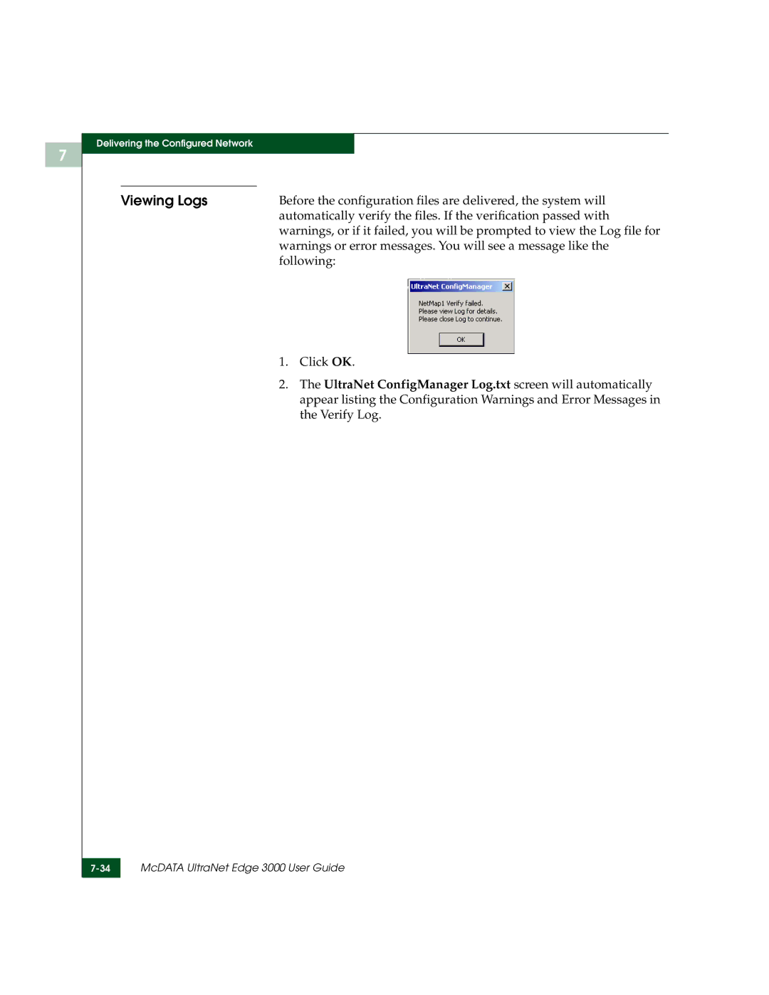 McDATA 3000 manual Viewing Logs 