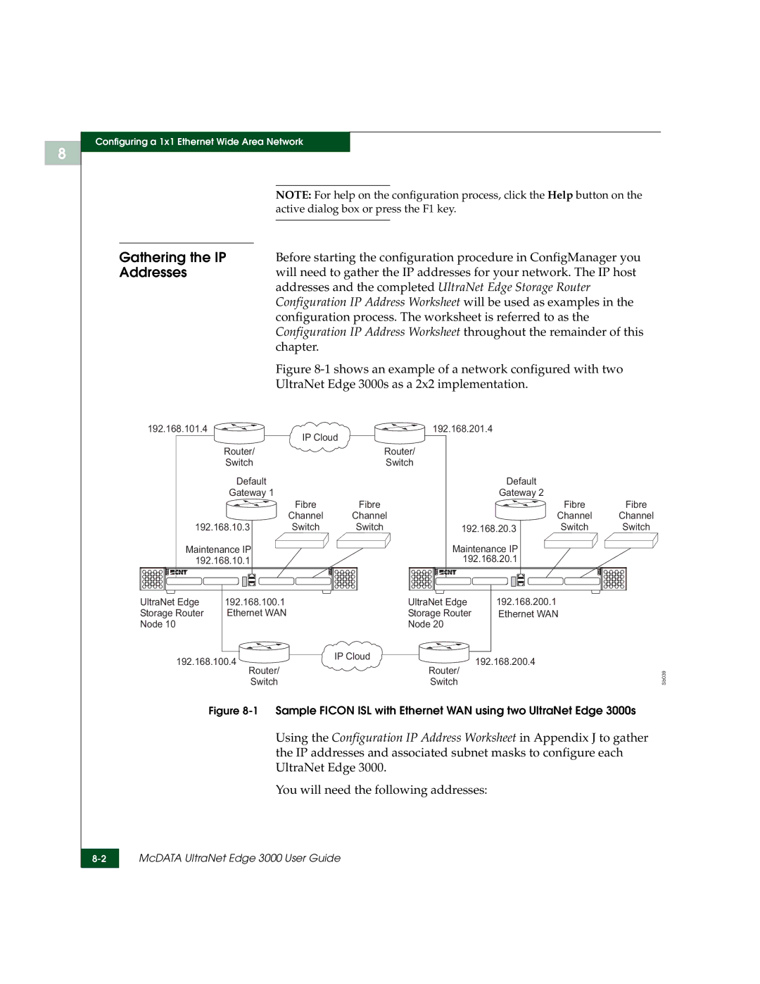 McDATA 3000 manual Configuration IP Address Worksheet will be used as examples 