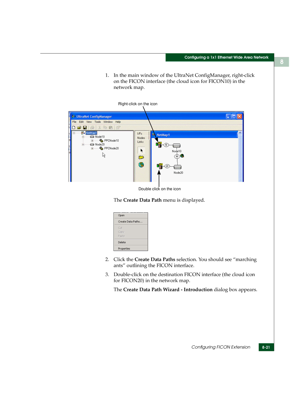 McDATA 3000 manual Right-click on the icon Double click on the icon 