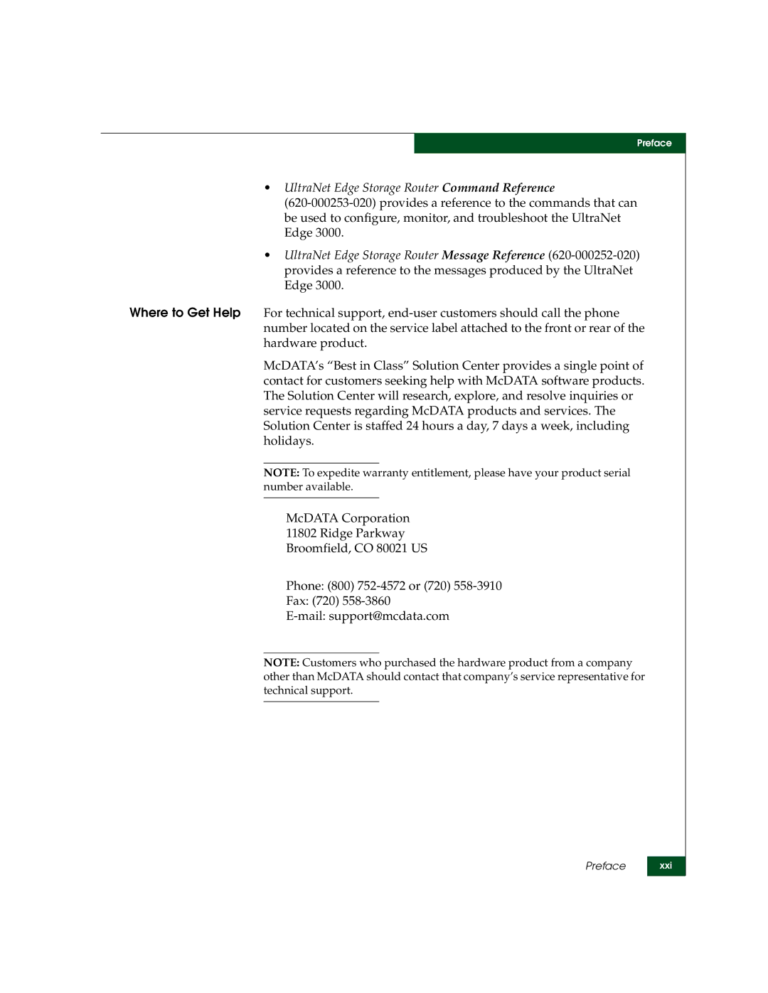 McDATA 3000 manual UltraNet Edge Storage Router Command Reference 