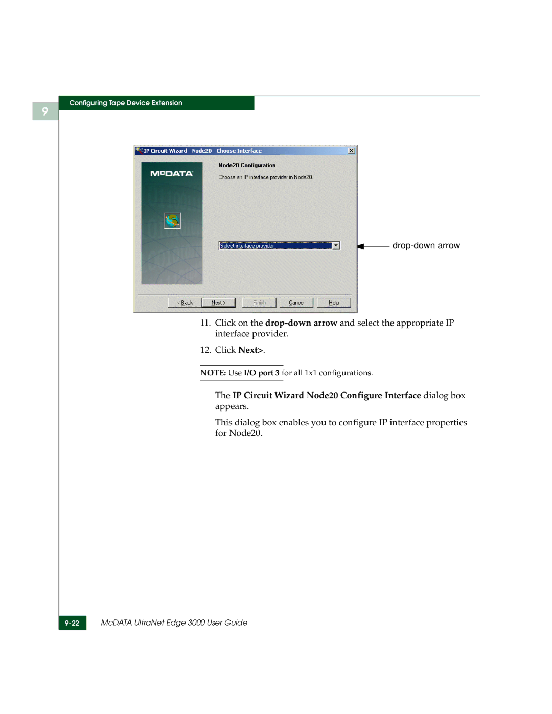 McDATA 3000 manual Drop-down arrow 