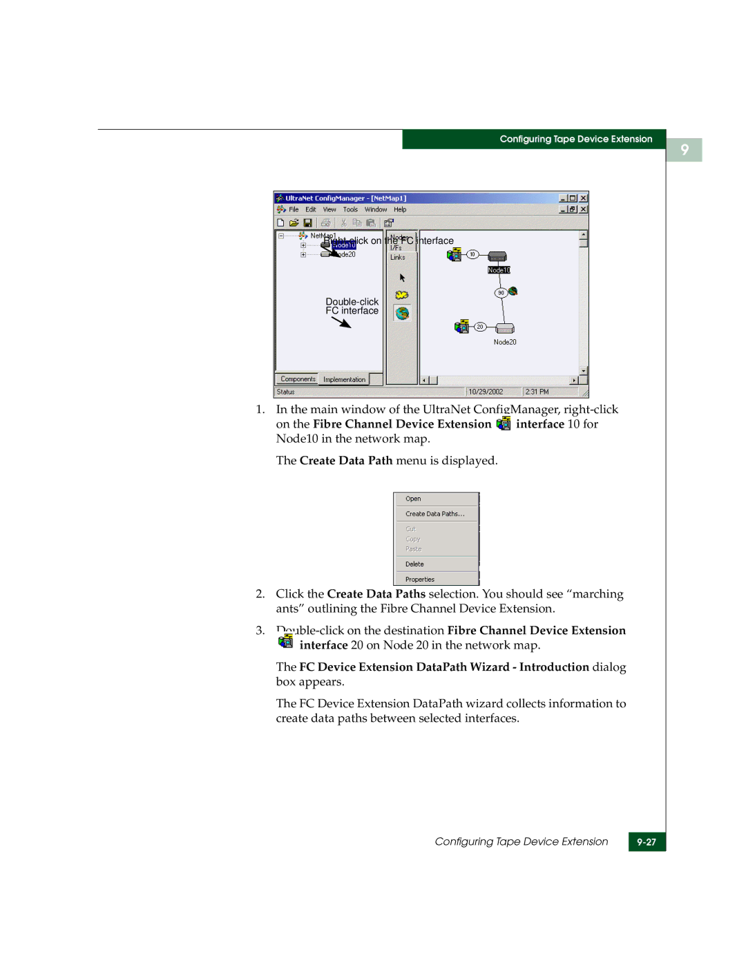 McDATA 3000 manual Right-click on the FC interface Double-click 