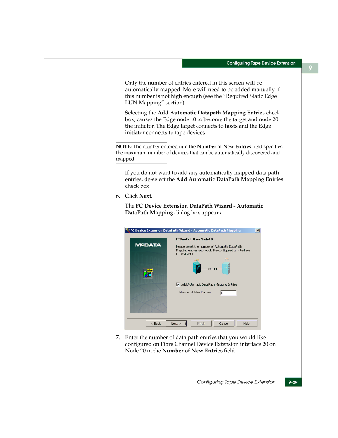 McDATA 3000 manual Configuring Tape Device Extension 