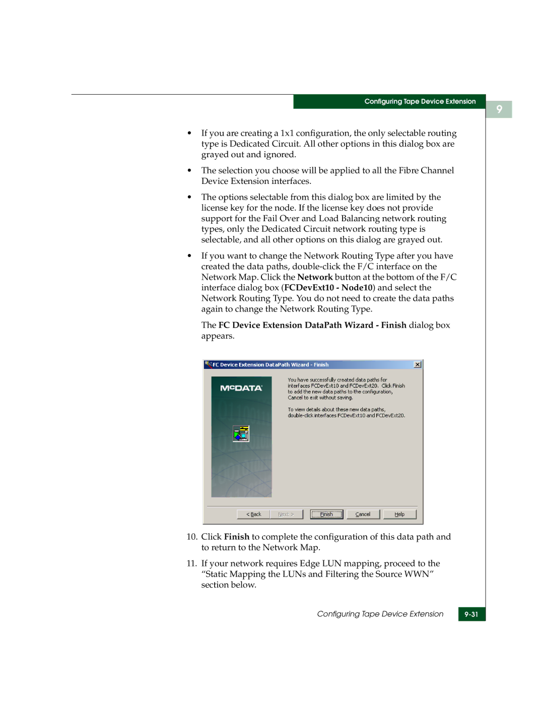 McDATA 3000 manual Configuring Tape Device Extension 