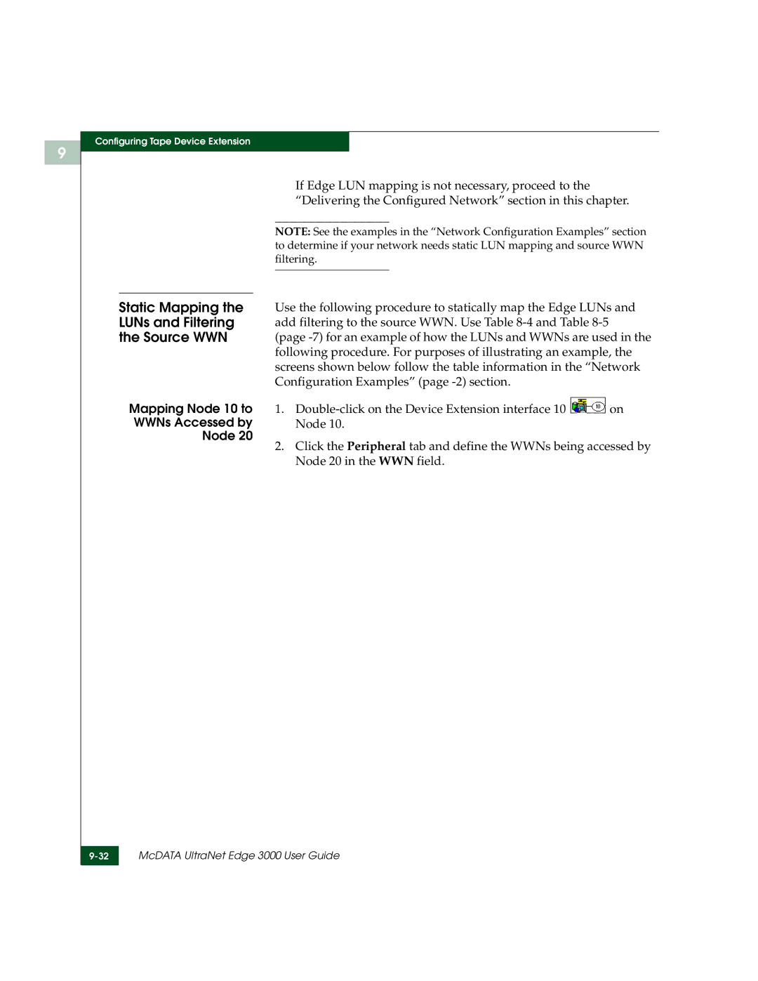 McDATA 3000 manual Static Mapping, LUNs and Filtering, Source WWN 