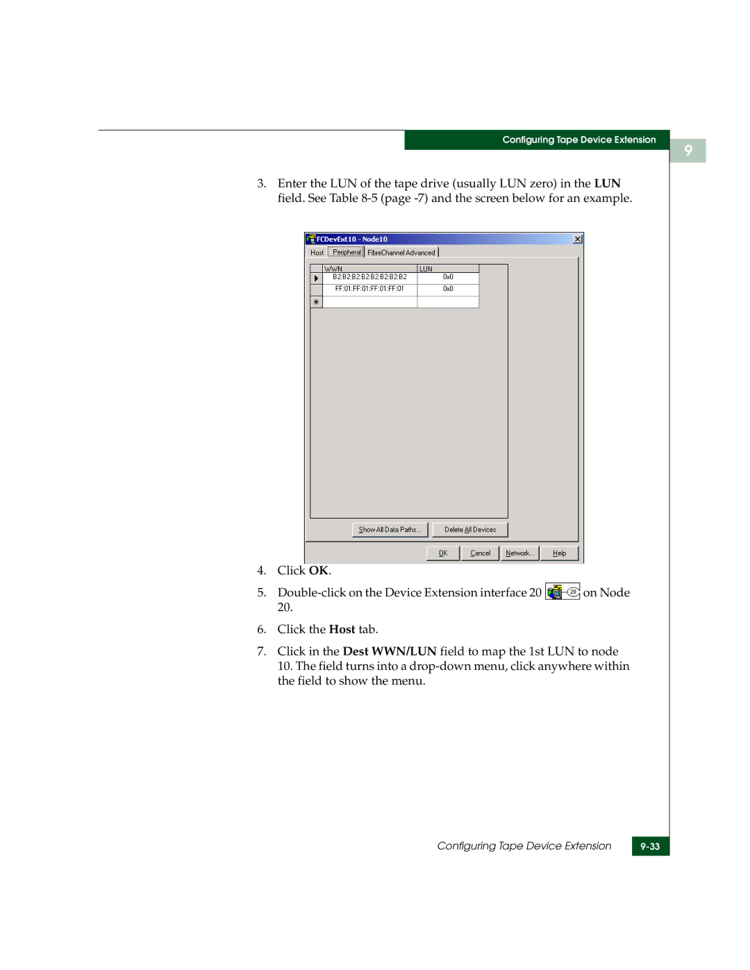 McDATA 3000 manual Configuring Tape Device Extension 