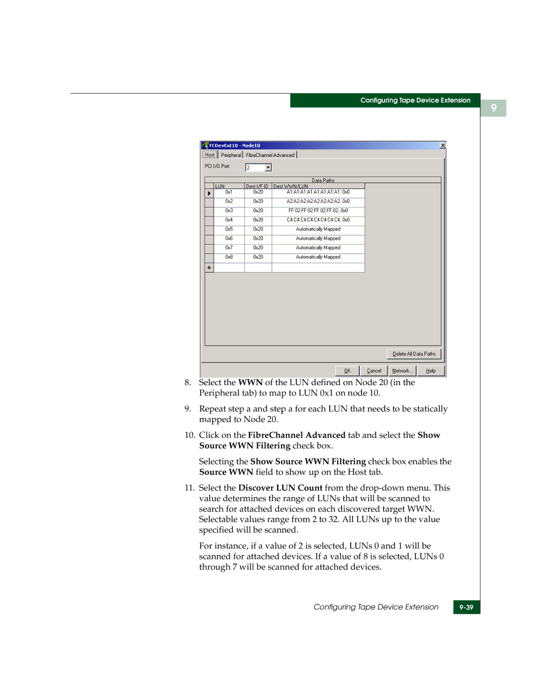 McDATA 3000 manual Configuring Tape Device Extension 