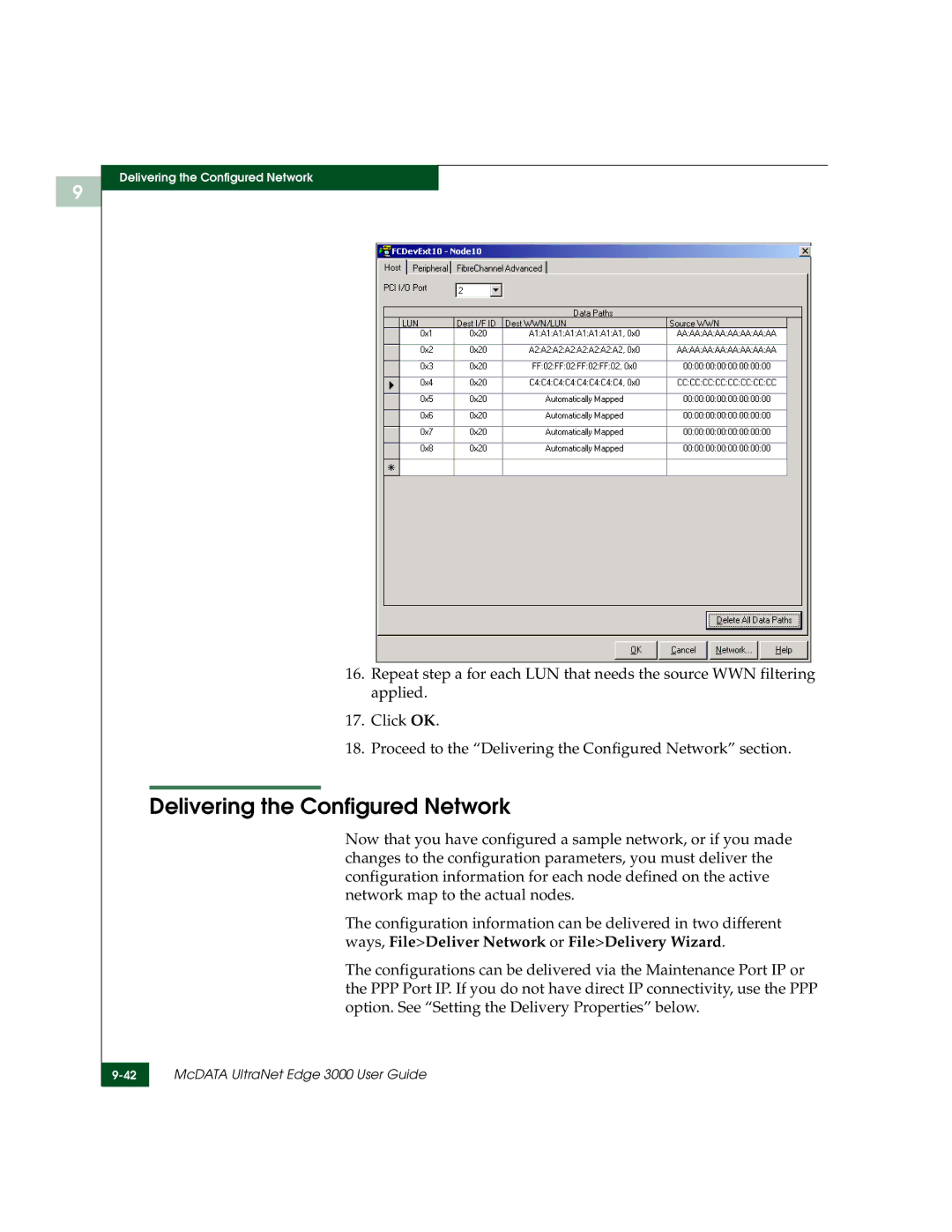 McDATA 3000 manual Delivering the Configured Network 