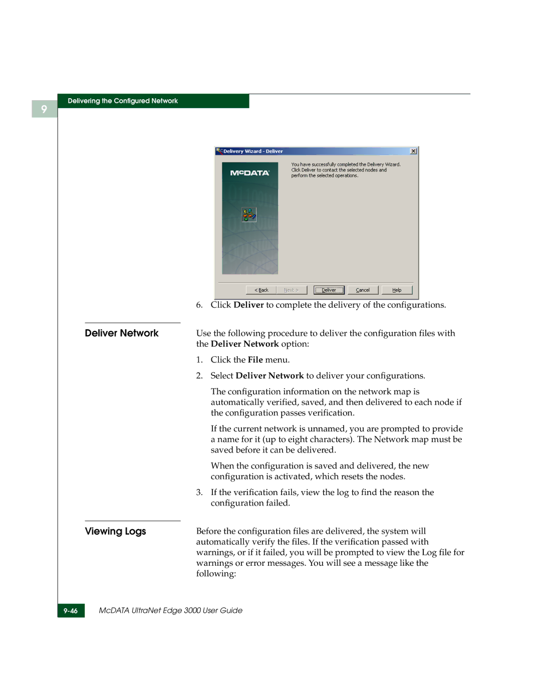 McDATA 3000 manual Deliver Network 