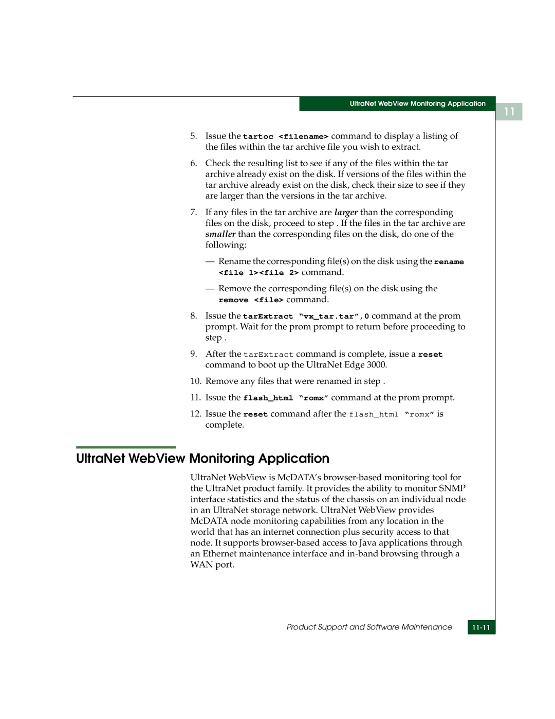 McDATA 3000 manual UltraNet WebView Monitoring Application 