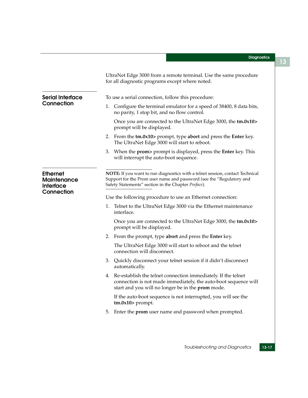 McDATA 3000 manual Serial Interface Connection Ethernet Maintenance 