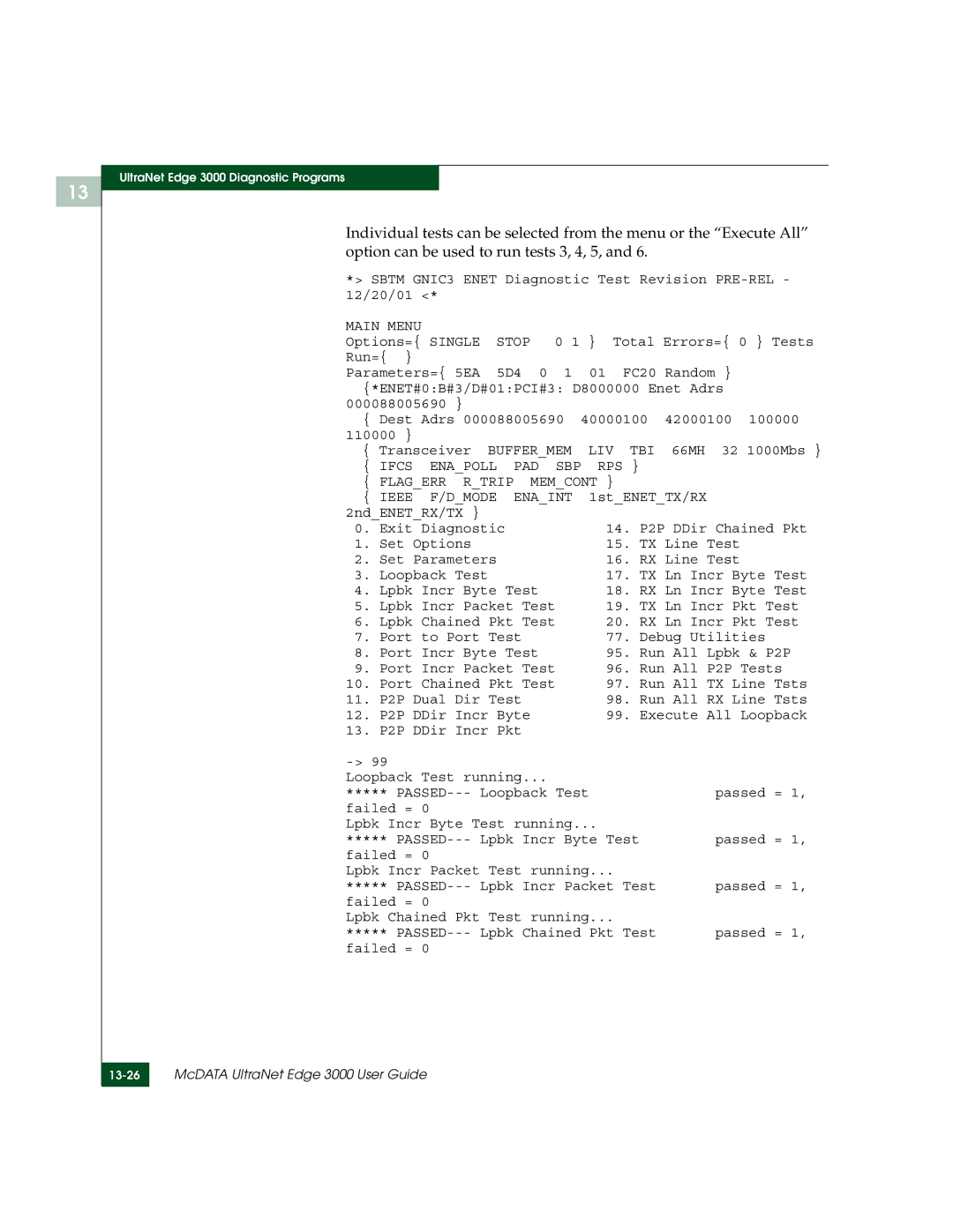 McDATA 3000 manual Ifcs Enapoll PAD SBP RPS Flagerr Rtrip Memcont 