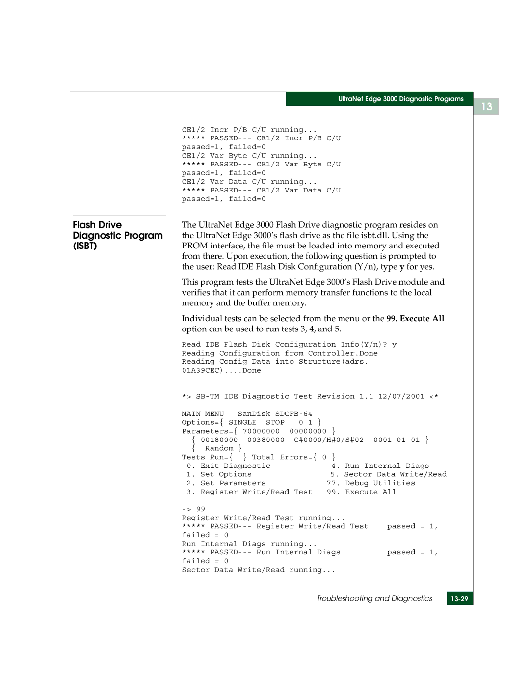 McDATA manual UltraNet Edge 3000 Flash Drive diagnostic program resides on 