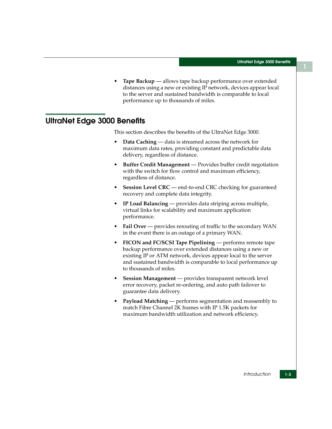 McDATA manual UltraNet Edge 3000 Benefits 