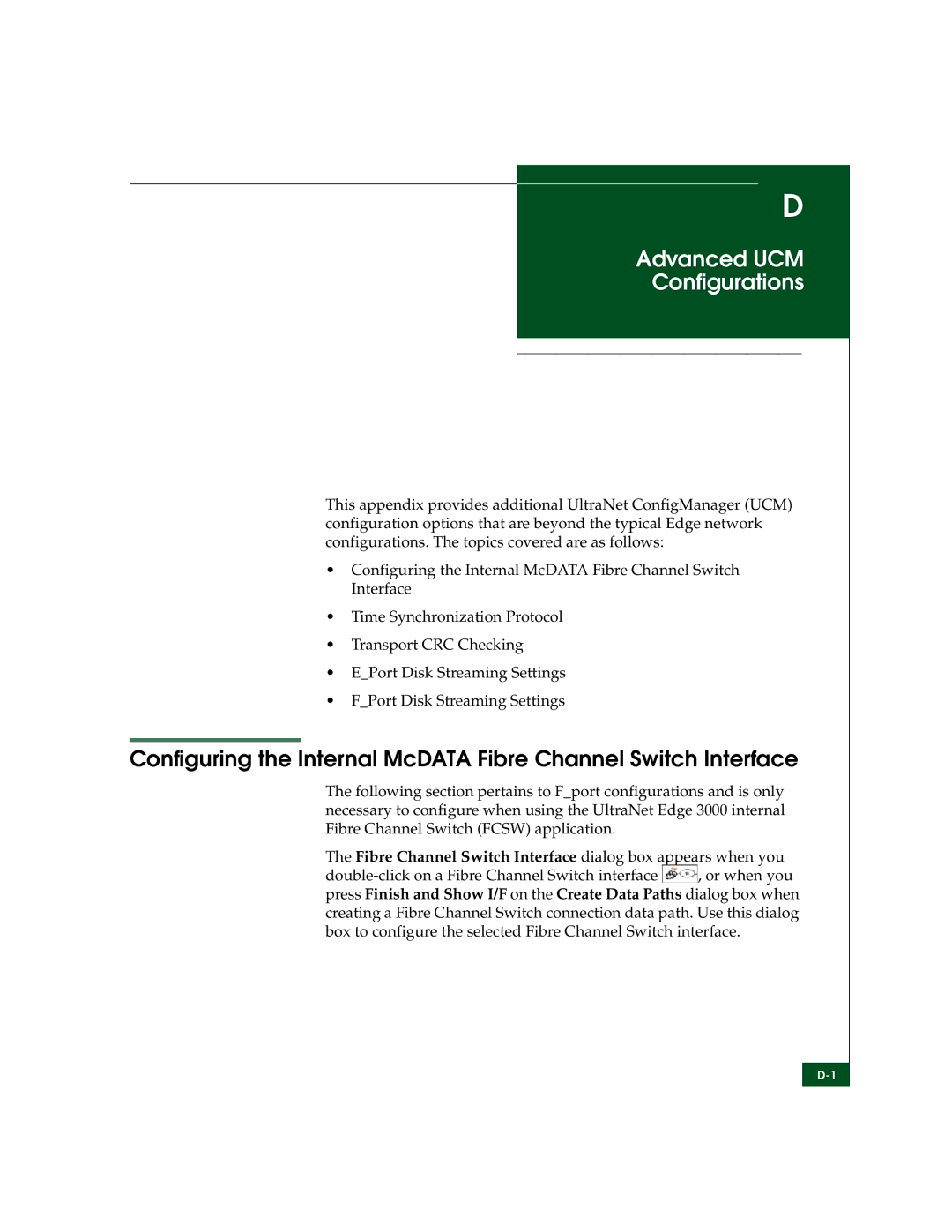 McDATA 3000 manual Advanced UCM Configurations 