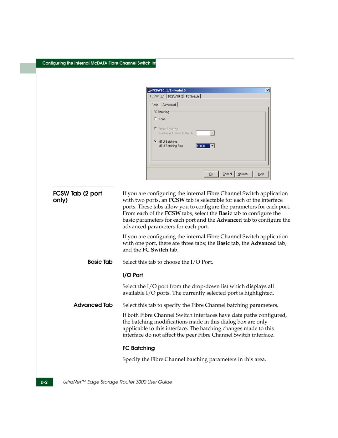 McDATA 3000 manual Fcsw Tab 2 port, Only 