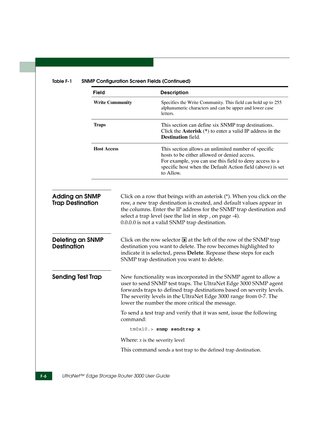 McDATA 3000 manual Destination field 