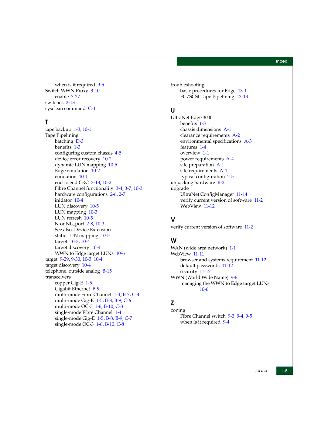 McDATA 3000 manual Index 