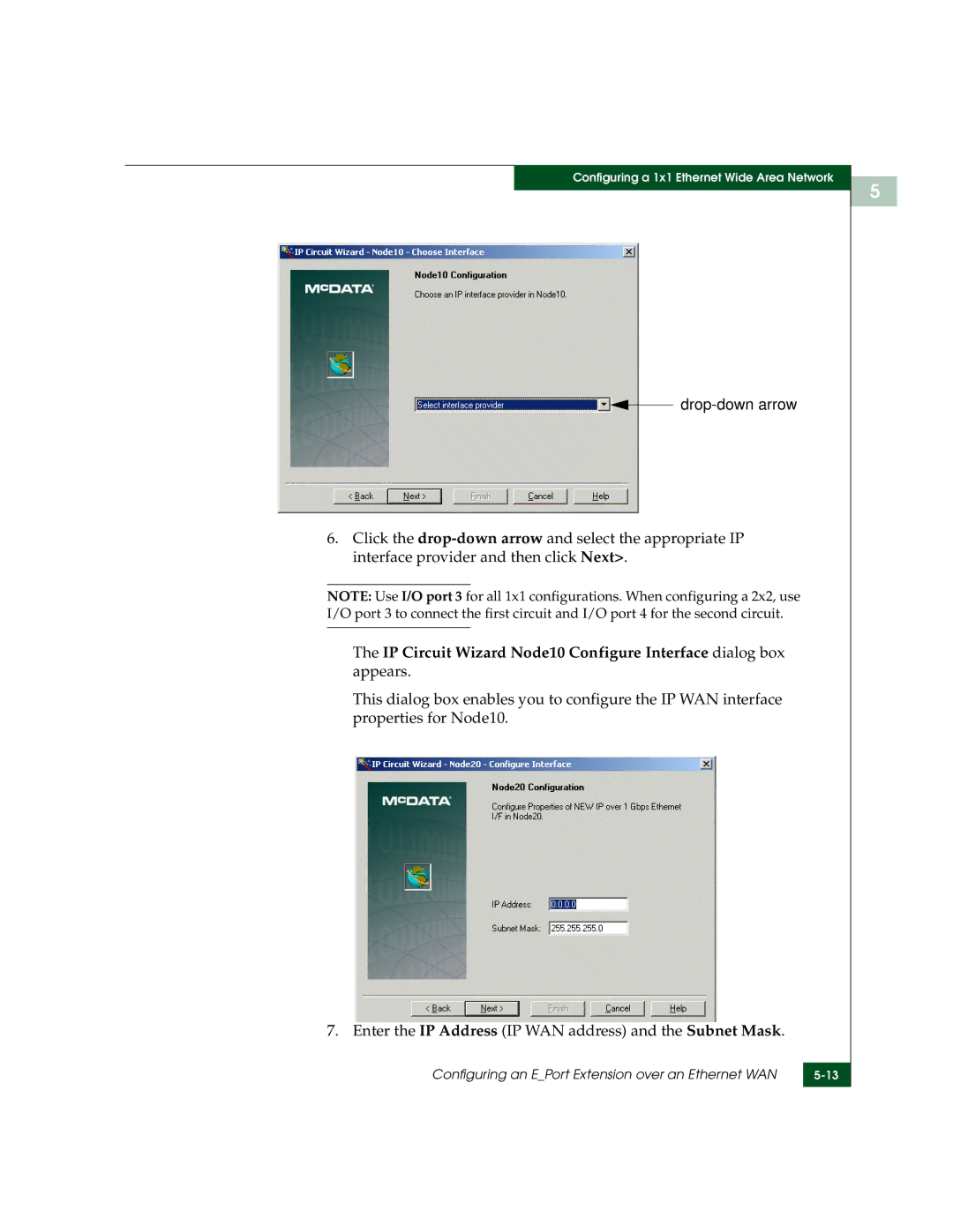 McDATA 3000 manual Drop-down arrow 