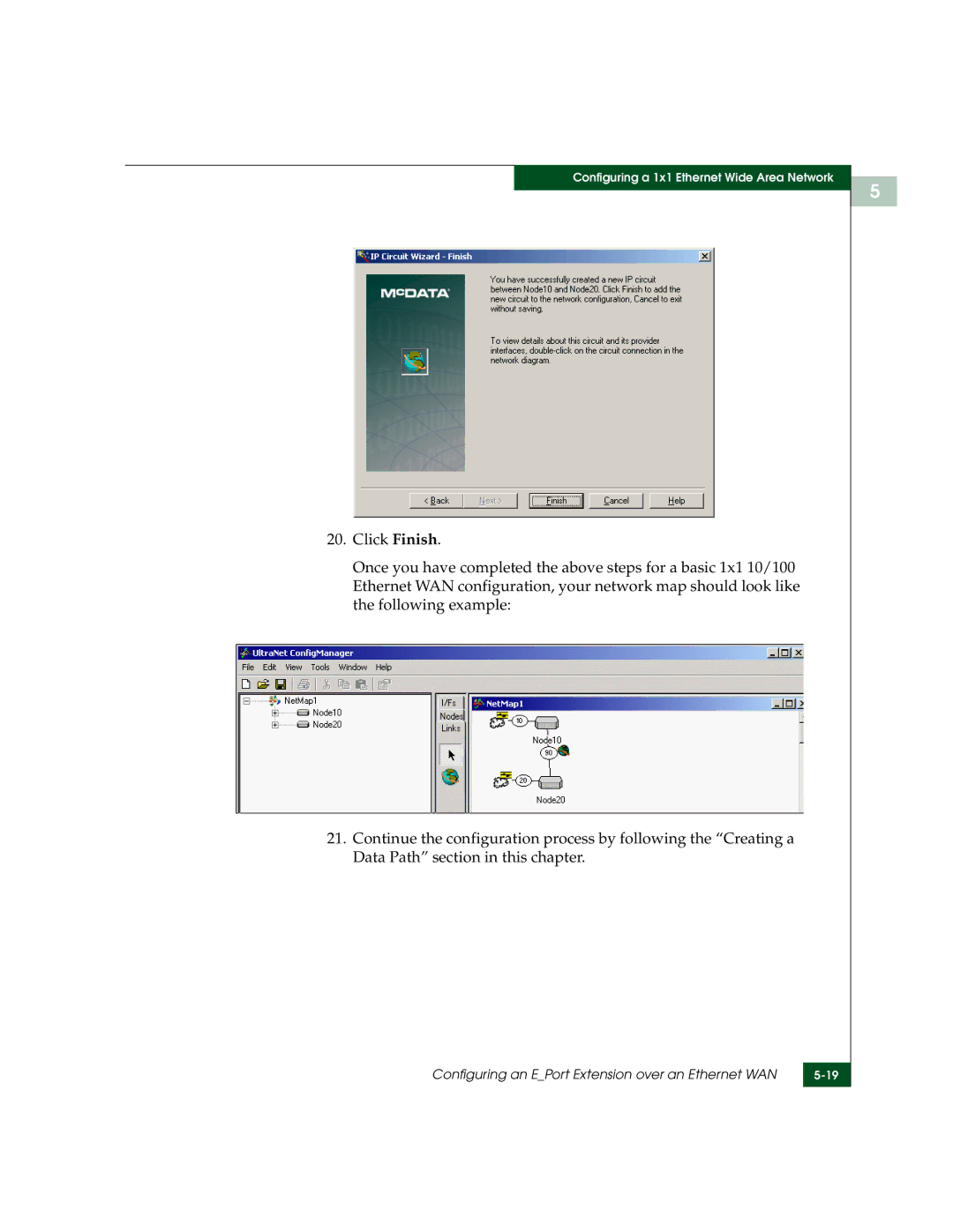 McDATA 3000 manual Configuring an EPort Extension over an Ethernet WAN 