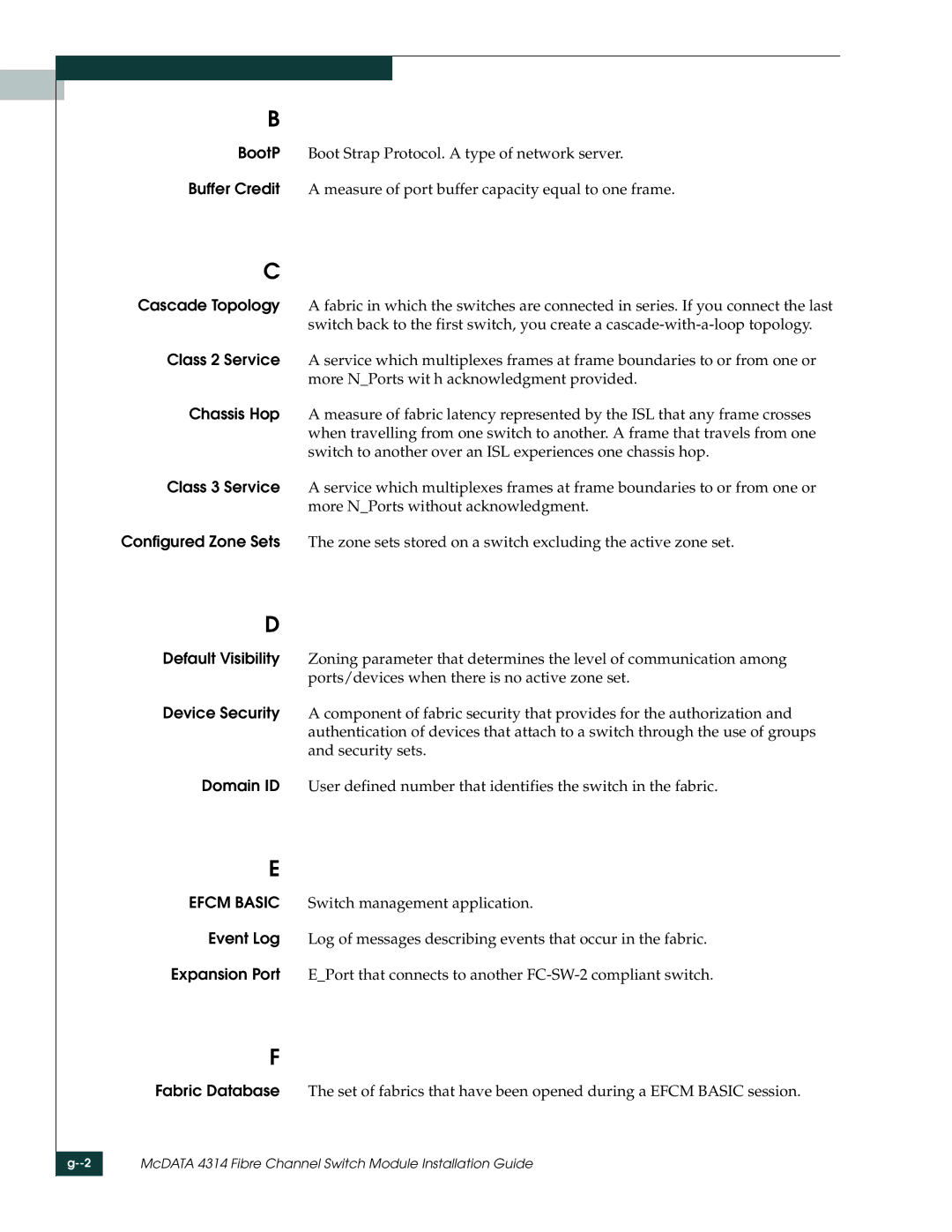 McDATA manual McDATA 4314 Fibre Channel Switch Module Installation Guide 