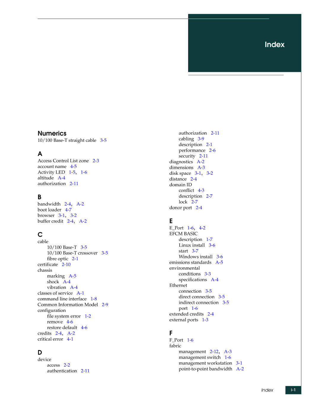 McDATA 4314 manual Index, Numerics 