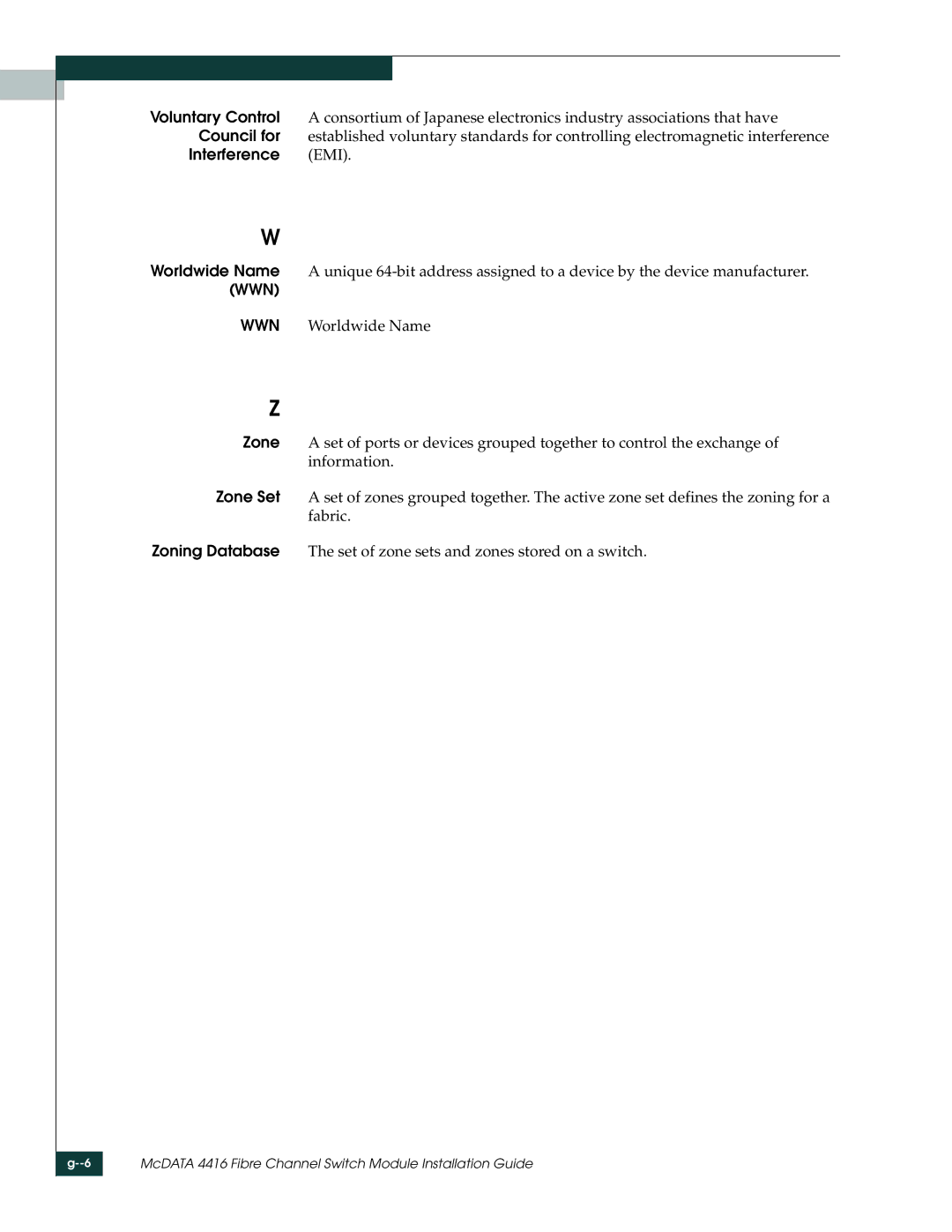 McDATA 4416 manual Interference EMI 