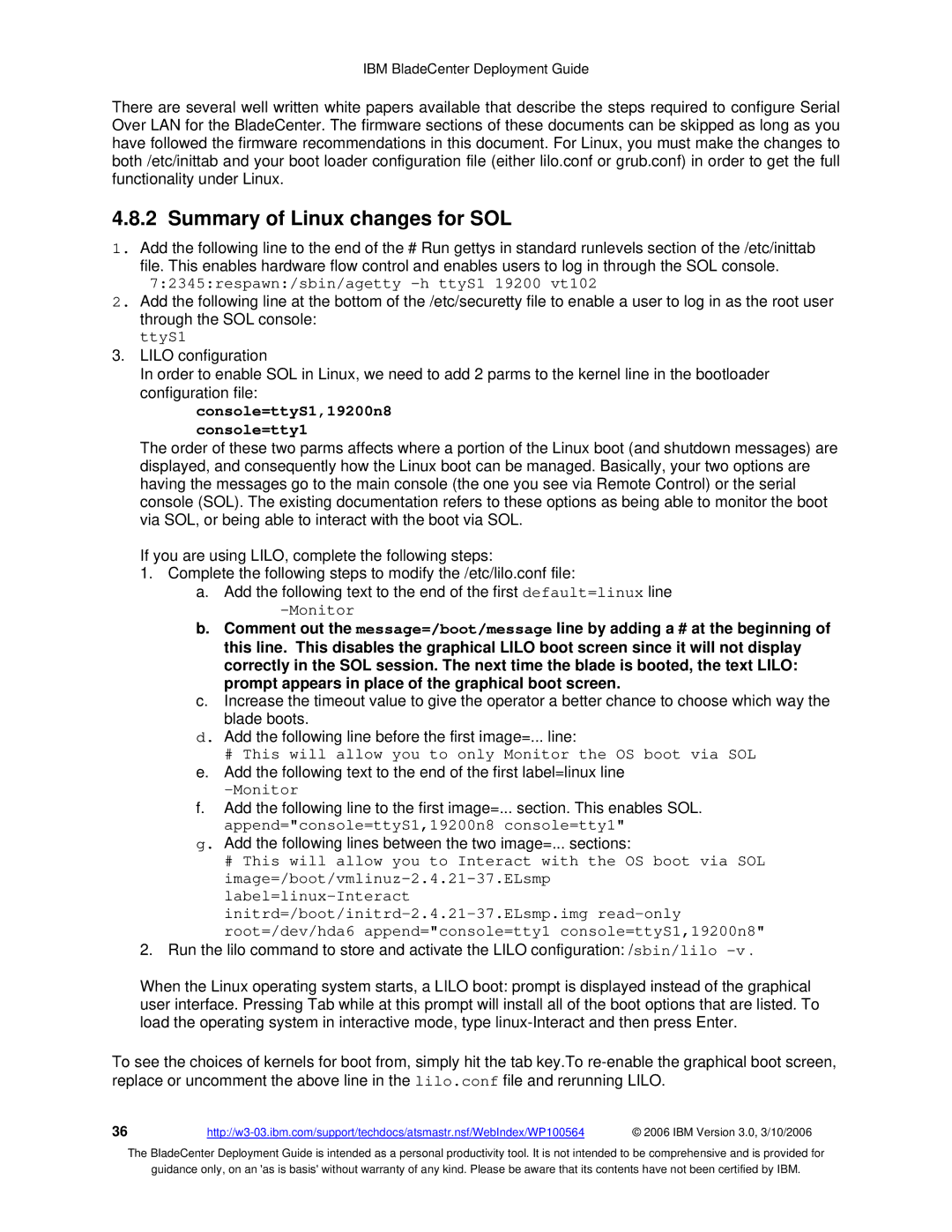 McDATA 8832 warranty Summary of Linux changes for SOL, 72345respawn/sbin/agetty -h ttyS1 19200 vt102 