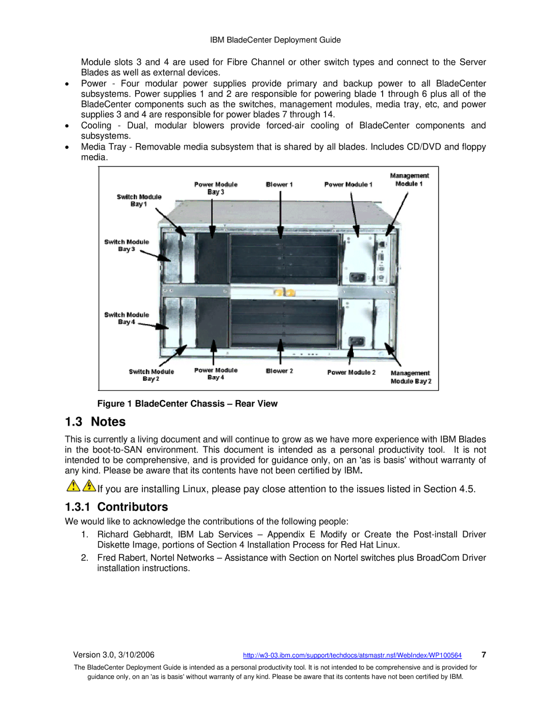 McDATA 8832 warranty Contributors, BladeCenter Chassis Rear View 