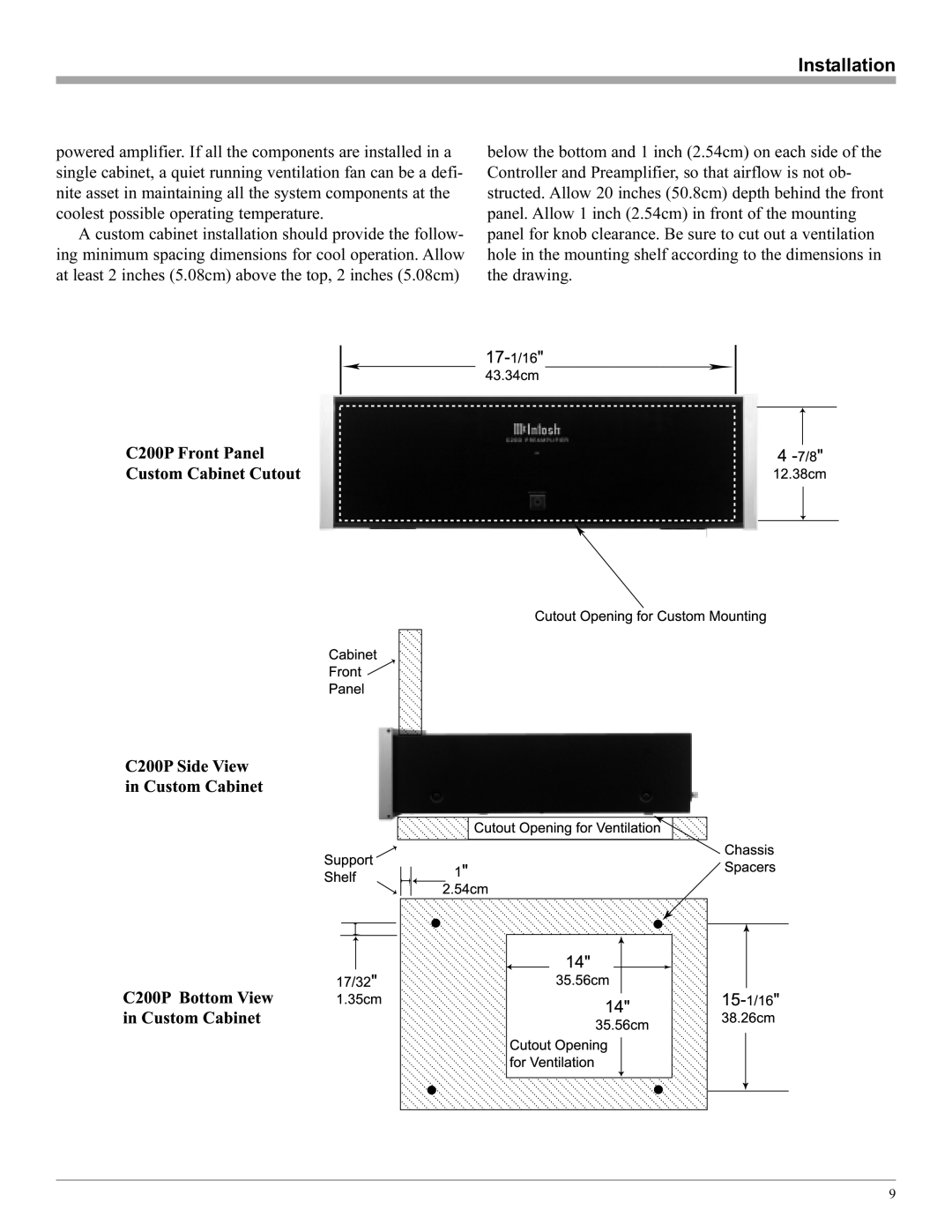 McIntosh C200 manual Chssis 