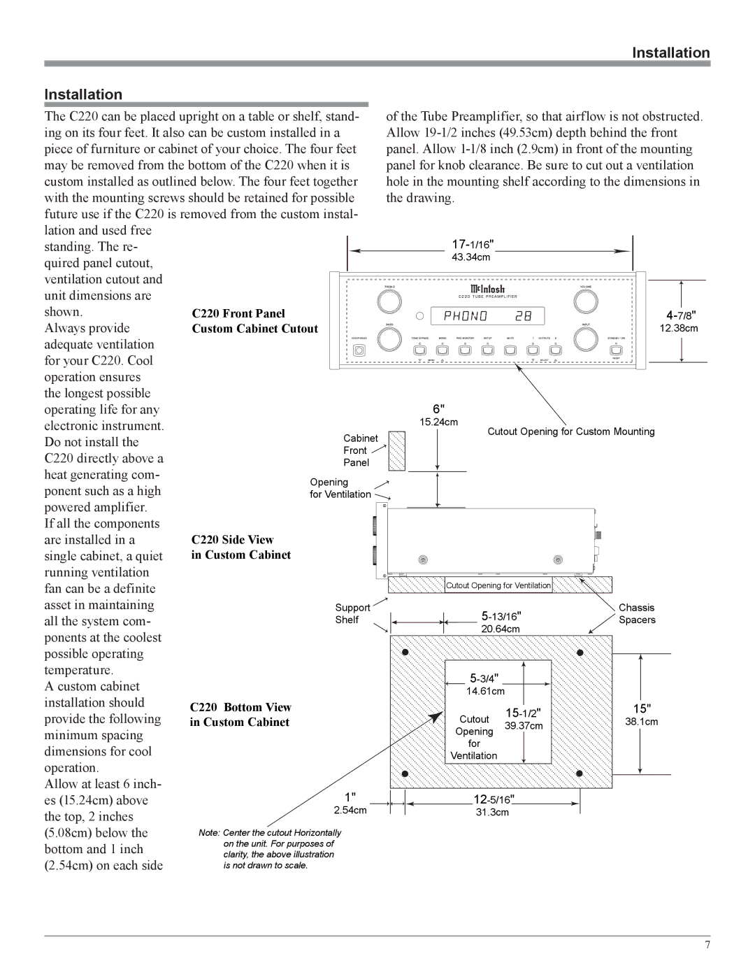 McIntosh C220 owner manual Installation 