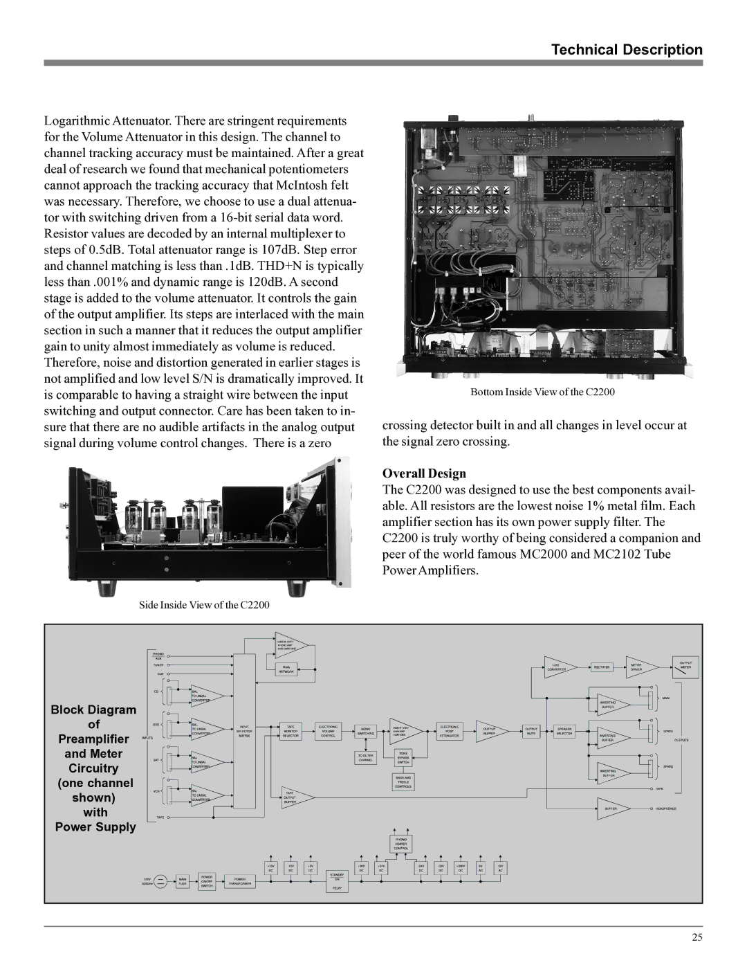 McIntosh C2200 owner manual Overall Design 