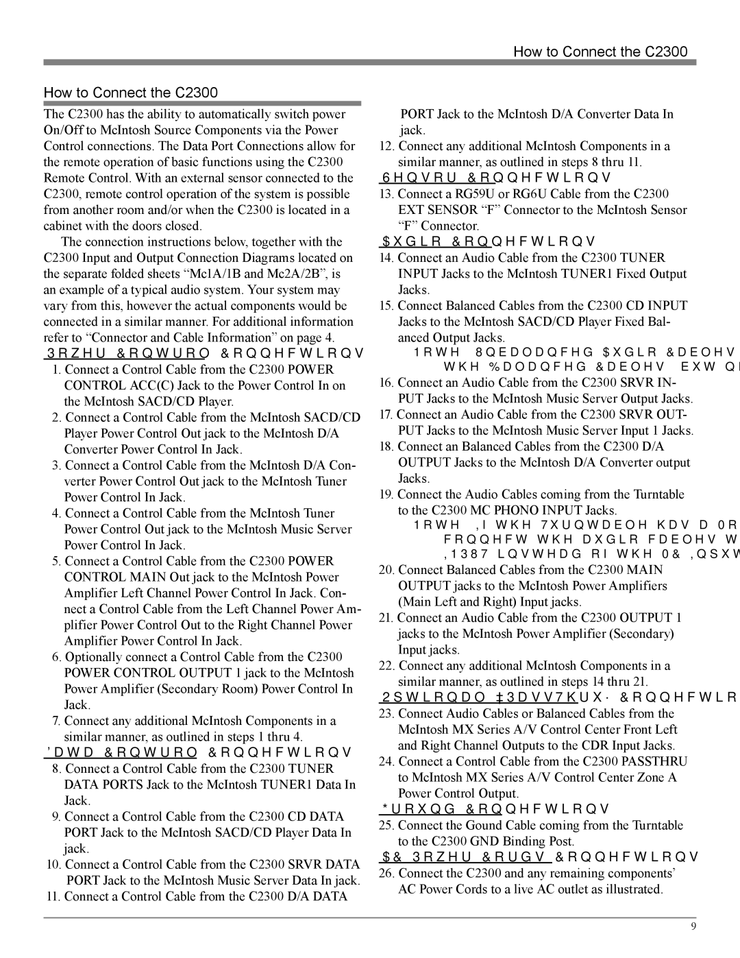 McIntosh owner manual How to Connect the C2300 