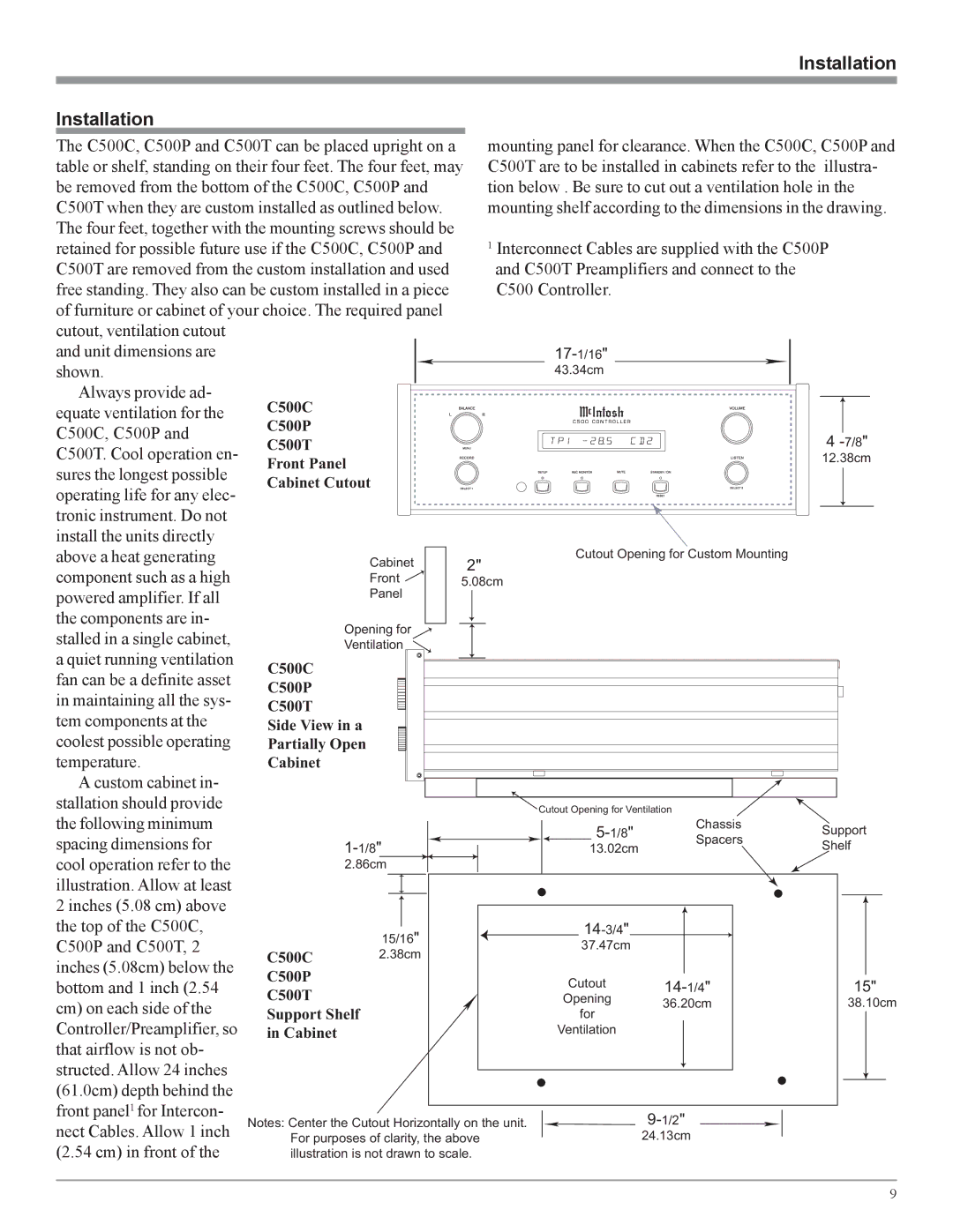 McIntosh C500 owner manual Installation 